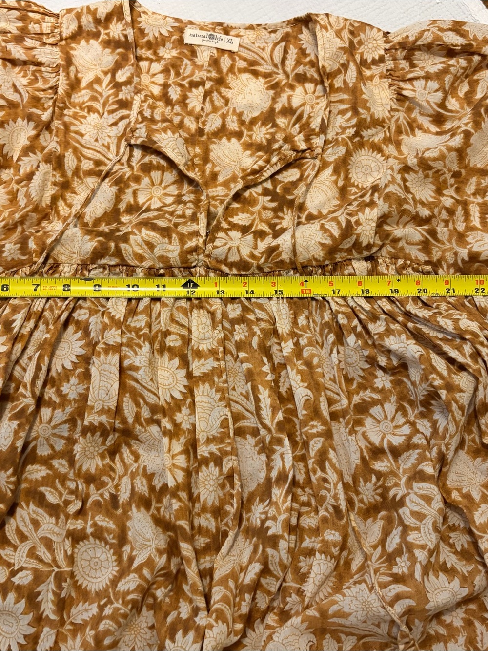 Natural Life 100% Cotton Floral Oversized Tunic Dress Sz XL X-Large - Picture 10 of 12